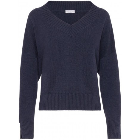 Brunello Cucinelli Long Sleeve V-Neck Sweater