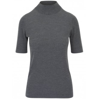 Brunello Cucinelli Short Sleeve Mock-Neck Sweater