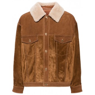 Golden Goose `Journey` Leather Jacket With Corduroy Aspect Details