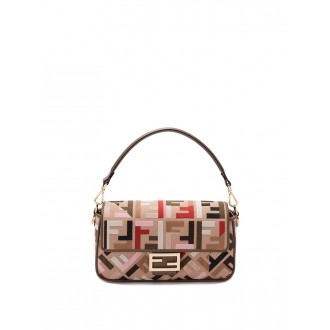 Fendi `Baguette` Multicolor Bag With `Ff` Embroidery