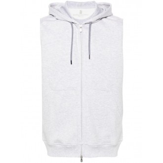 Brunello Cucinelli Sleeveless Sweatshirt With Zipper And Hood