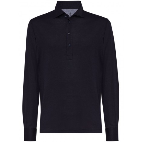 Brunello Cucinelli Long Sleeve Polo With Shirt-Style Collar