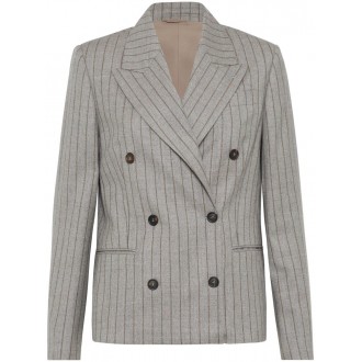 Brunello Cucinelli Stripe Blazer With Monili