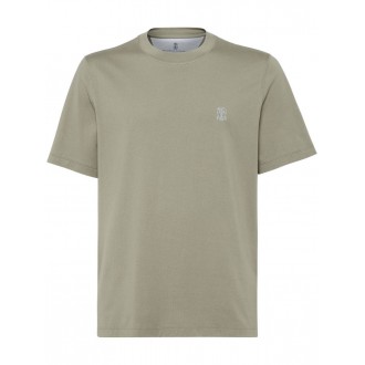 Brunello Cucinelli Crew Neck T-Shirt With Printed Logo