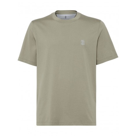 Brunello Cucinelli Crew Neck T-Shirt With Printed Logo