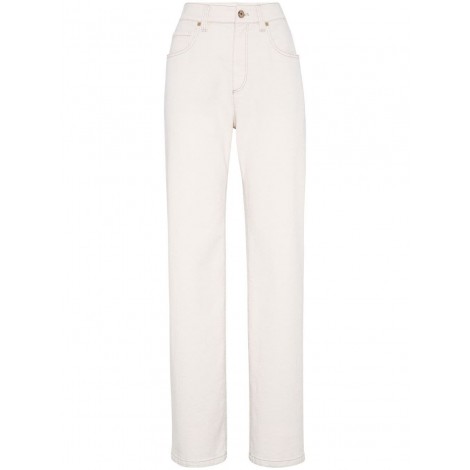 Brunello Cucinelli Denim Loose Pants With Shiny Tab