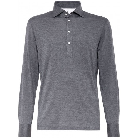 Brunello Cucinelli Long Sleeve Polo With Shirt-Style Collar