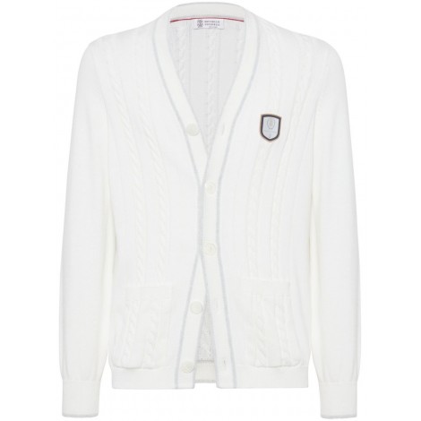 Brunello Cucinelli Knit Cardigan With Tennis Badge