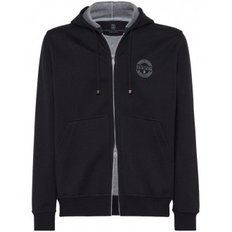 Brunello Cucinelli Hooded Sweatshirt With Zipper And Print