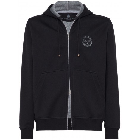 Brunello Cucinelli Hooded Sweatshirt With Zipper And Print