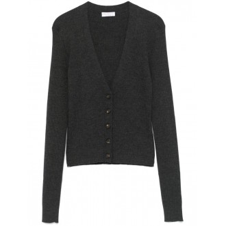 Brunello Cucinelli Rib Knit Cardigan With Monili