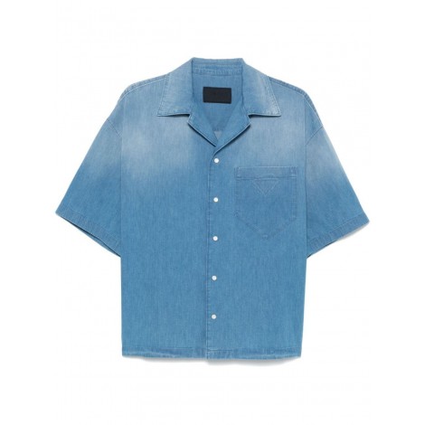 Prada Light Denim Short Sleeve Shirt