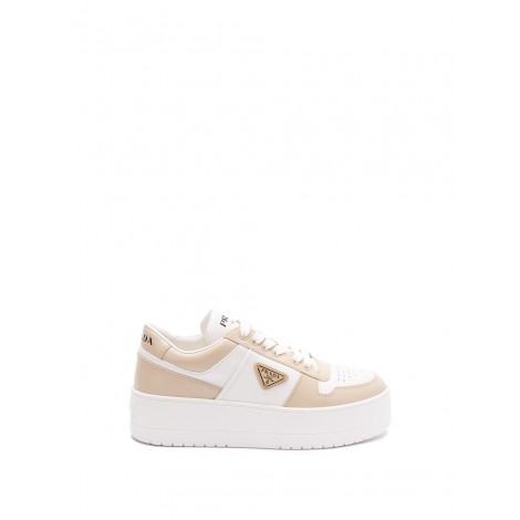 Prada `Downtown` Leather Sneakers With Box Sole