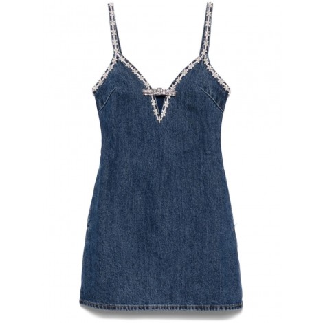 Self-Portrait Denim Strappy Mini Dress