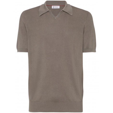 Brunello Cucinelli English Rib Knit Polo