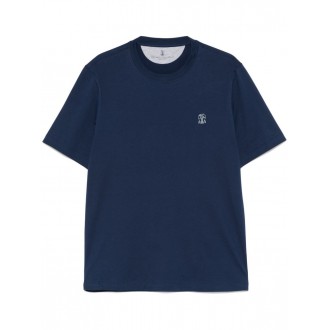 Brunello Cucinelli Crew Neck T-Shirt With Printed Logo