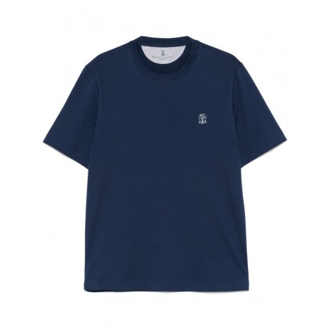 Brunello Cucinelli Crew Neck T-Shirt With Printed Logo