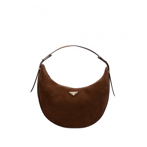 Prada `Arqué` Suede Shoulder Bag