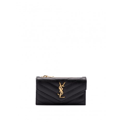 Saint Laurent `Cassandre Matelassé Fragments` Flap Card Case