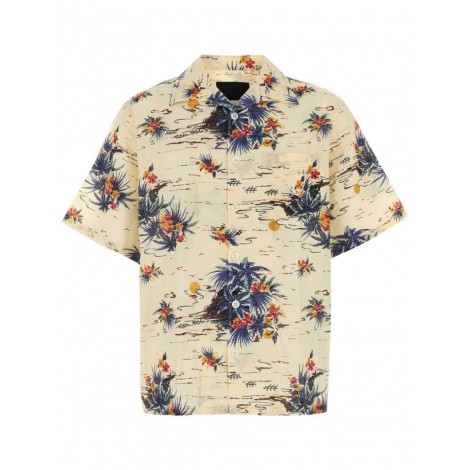 Prada Short-Sleeved Printed Cotton Shirt