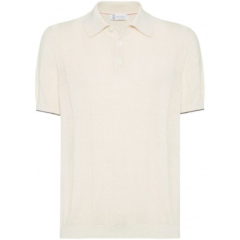 Brunello Cucinelli Short Sleeve Polo-Neck Sweater