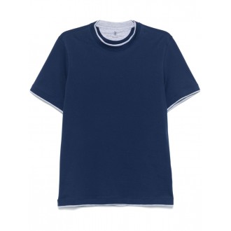 Brunello Cucinelli Crew Neck T-Shirt With Faux-Layering