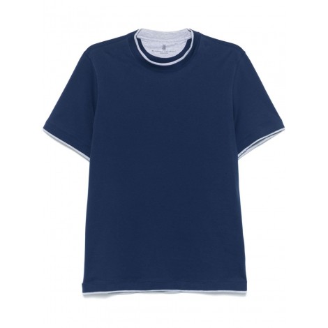 Brunello Cucinelli Crew Neck T-Shirt With Faux-Layering