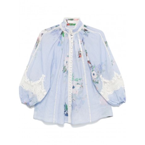 Zimmermann `Everley` Lace Trim Blouse