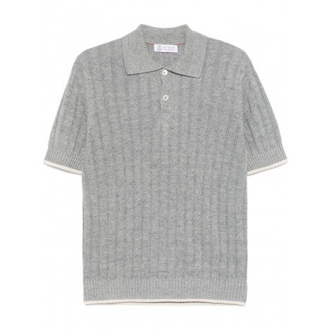 Brunello Cucinelli Short Sleeve Polo-Neck Sweater