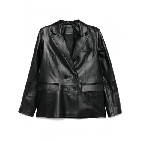 Desa 1972 Leather Double-Breasted Blazer