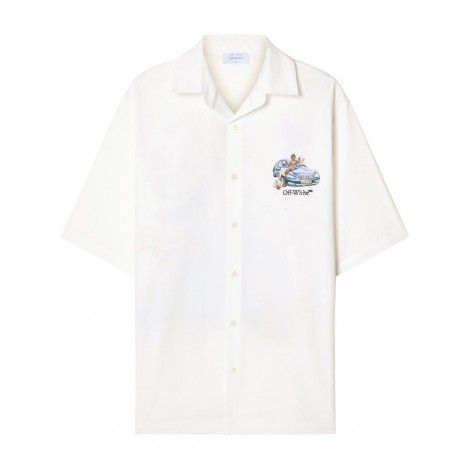 Off White `Fresco Arrow Popl` Bowling Shirt