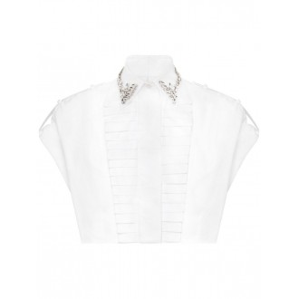 Philipp Plein Short Sleeve Voulant Cropped Shirt