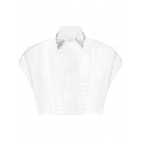 Philipp Plein Short Sleeve Voulant Cropped Shirt