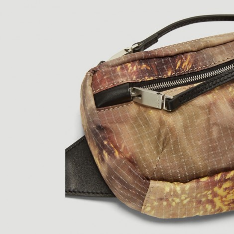 Camouflage Print Belt Bag in Brown