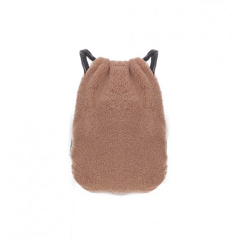 Camel-colored Shearling Backpack