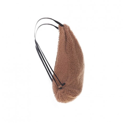 Camel-colored Shearling Backpack