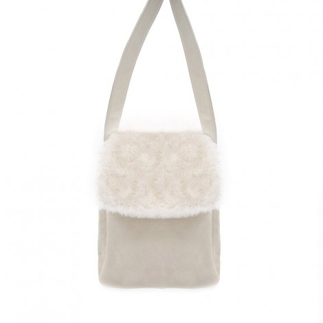 White Shearling Bag