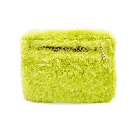 Acid Green Women's Shearling Belt Bag