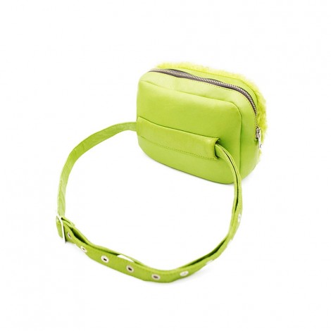 Acid Green Women's Shearling Belt Bag