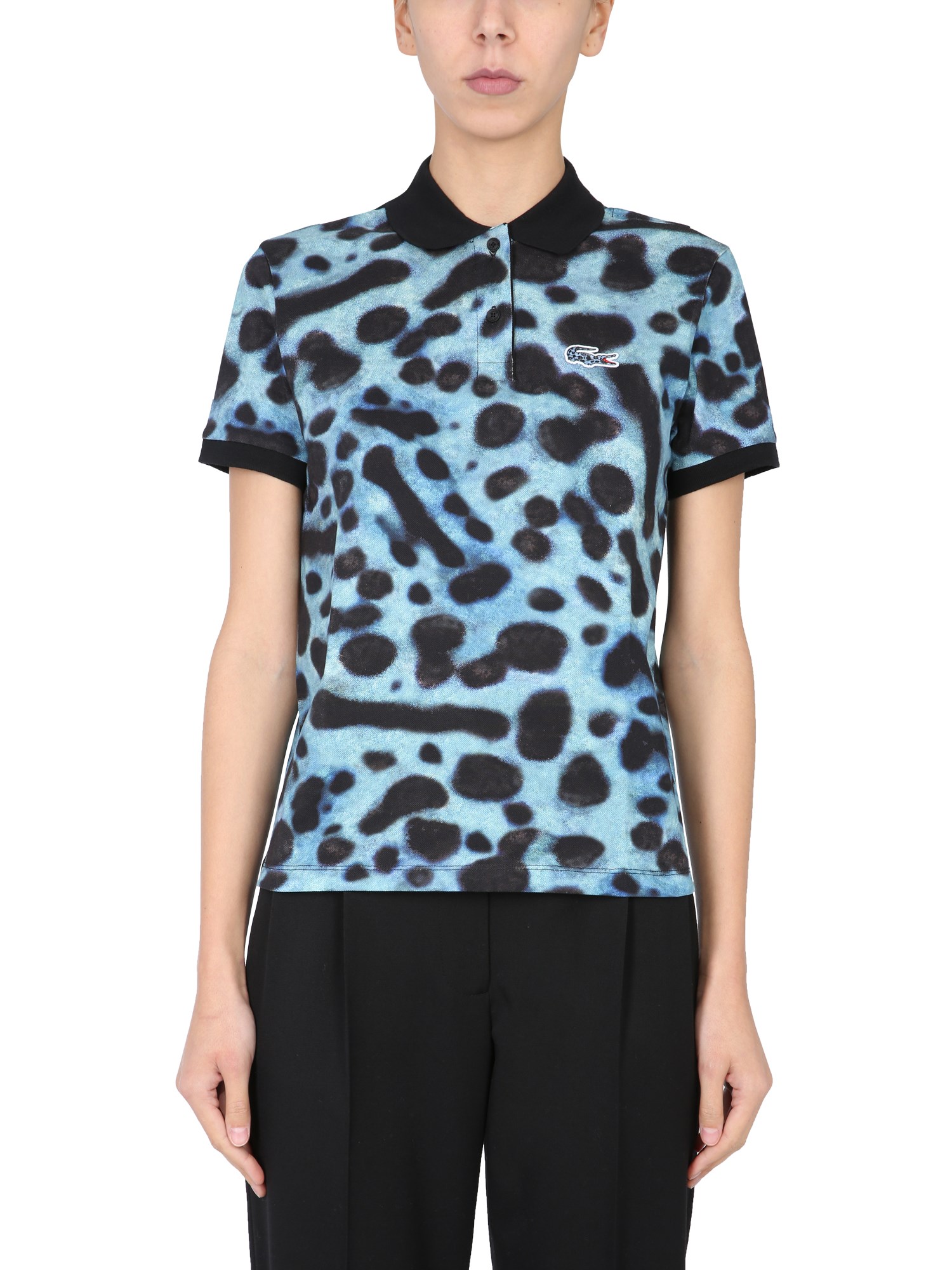 lacoste leopard print polo shirt