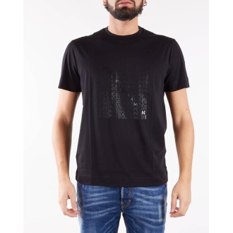 EMPORIO ARMANI T-shirt in jersey Pima con stampa eagle su logo stencil Emporio Armani