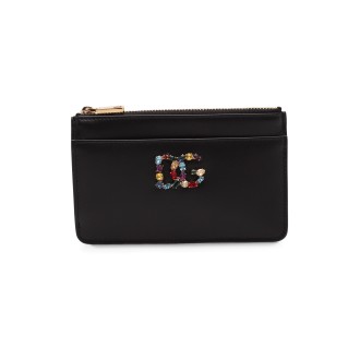 Dolce & Gabbana Card holder with 'DG' logo in multicolor crystals U