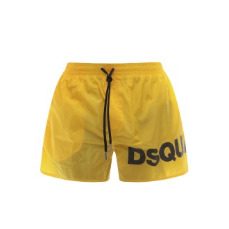 DSQUARED2 COSTUME BOXER GIALLO CON LOGO  D7B8P4060700