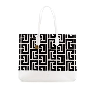 BALMAIN SHOPPING BAG BICOLORE IN JACQUARD XN0FE683TJXXGAB