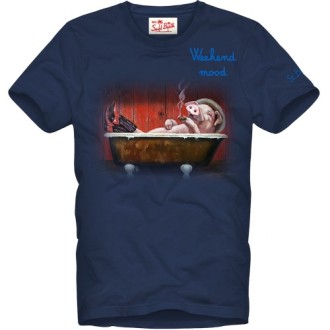 MC2 SAINT BARTH T-SHIRT WEEKEND MOOD BLU TSHIRTMAN02940B