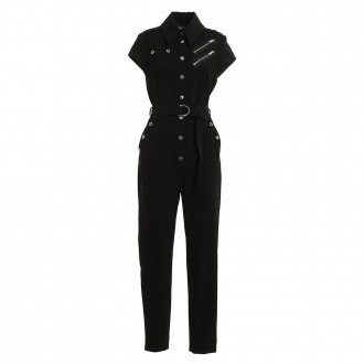 Suit In Stretch Technical Fabric With Studs