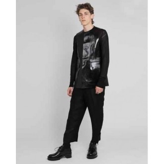 Sapio black leather vest MEN