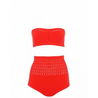 Alaia red Vienne bikini suit