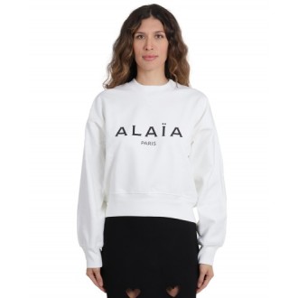 Alaia white logo sweatshirt