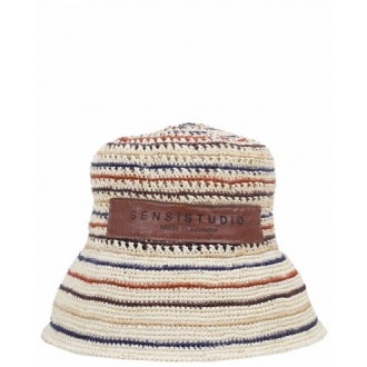 Sensi Studio multicolor trinado crochet lamp shade hat